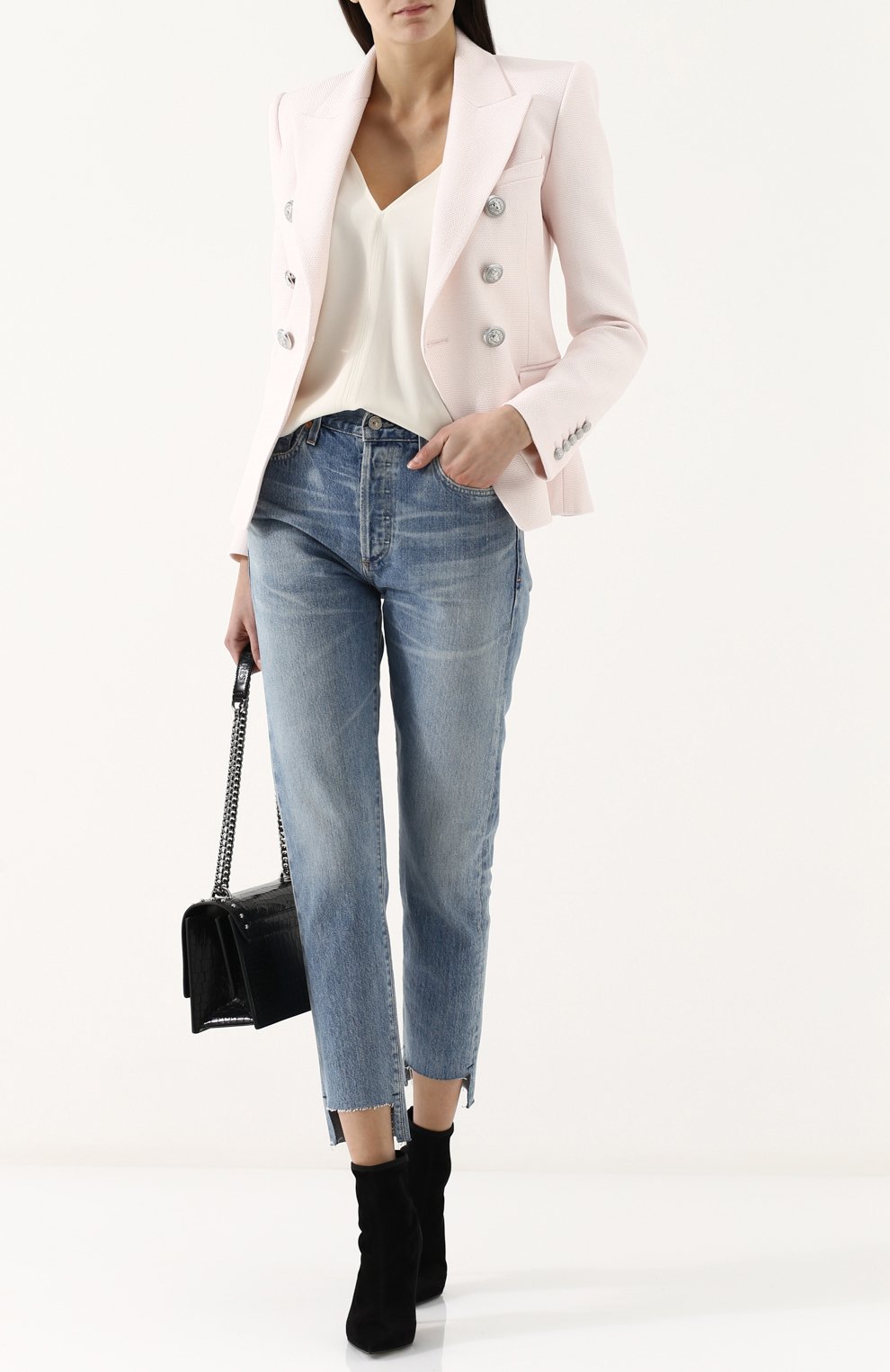 Укороченные джинсы прямого кроя с потертостями CITIZENS OF HUMANITY, арт. 1620B-837, фото 2