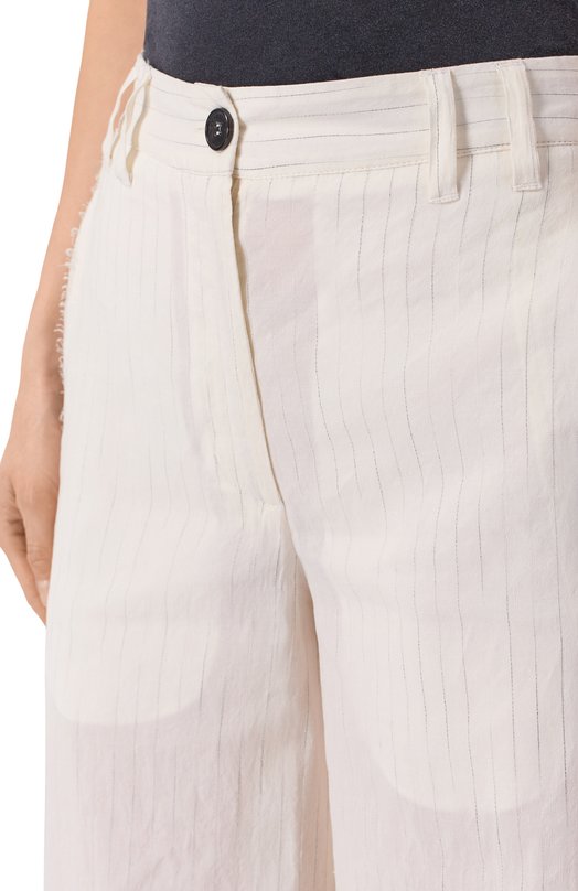 Брюки изо льна и хлопка Isabel Benenato DW03S26 Белый  DW03S26 Фото 5