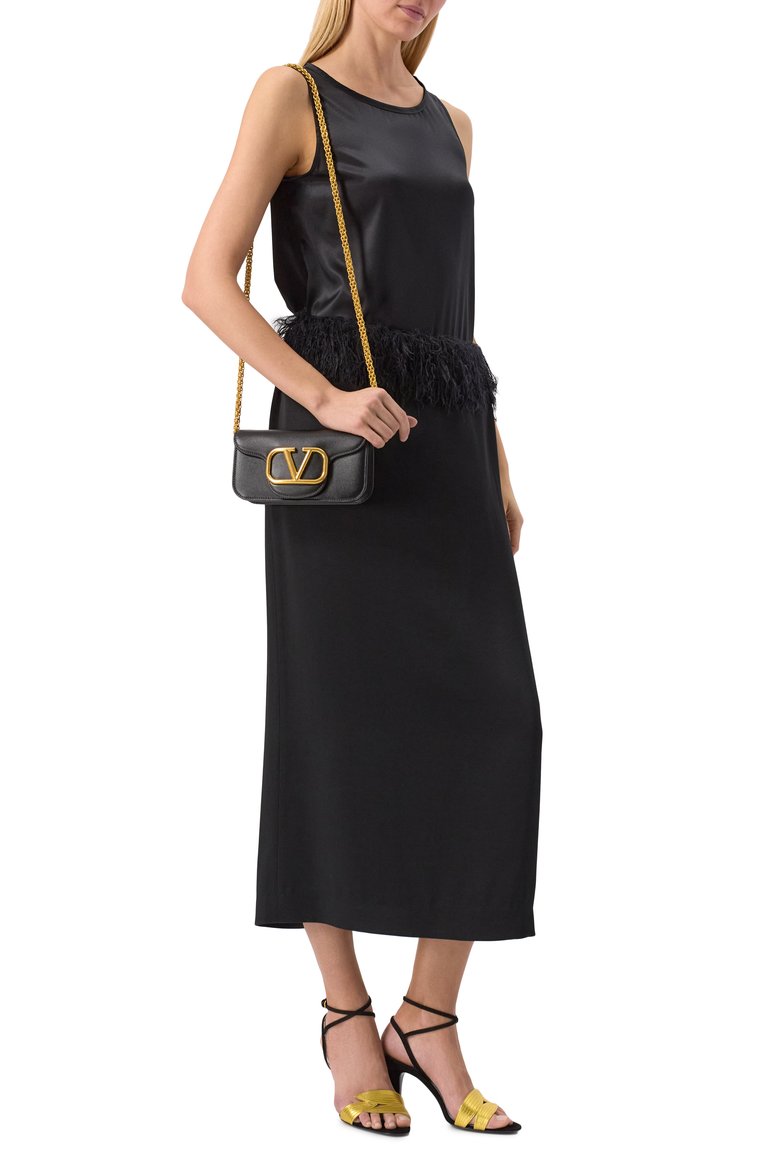 Женская сумка locò small VALENTINO черного цвета, арт. 6W0B0K53/ZXL | Фото 7 (Автоматизация состава: Проставлено; Размер: small; Материал: Натуральная кожа; Автоматизация ТО: Проставлено; Ремень/цепочка: На ремешке)