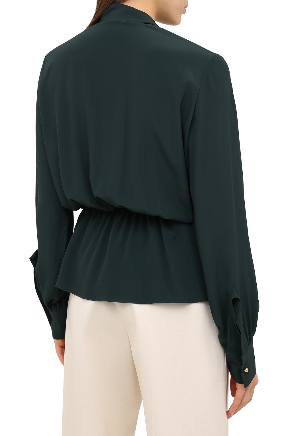 Блузка LANVIN зеленого цвета по цене 94350 руб., арт. RW-T0600U-4562-A20, фото 4 Блузка LANVIN, арт. RW-T0600U-4562-A20, фото 4