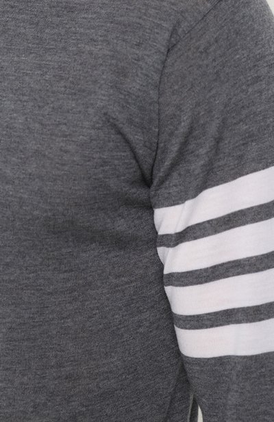 Шерстяной джемпер с контрастной отделкой и декоративными пуговицами THOM BROWNE, арт. MKA002A-00014, фото 5