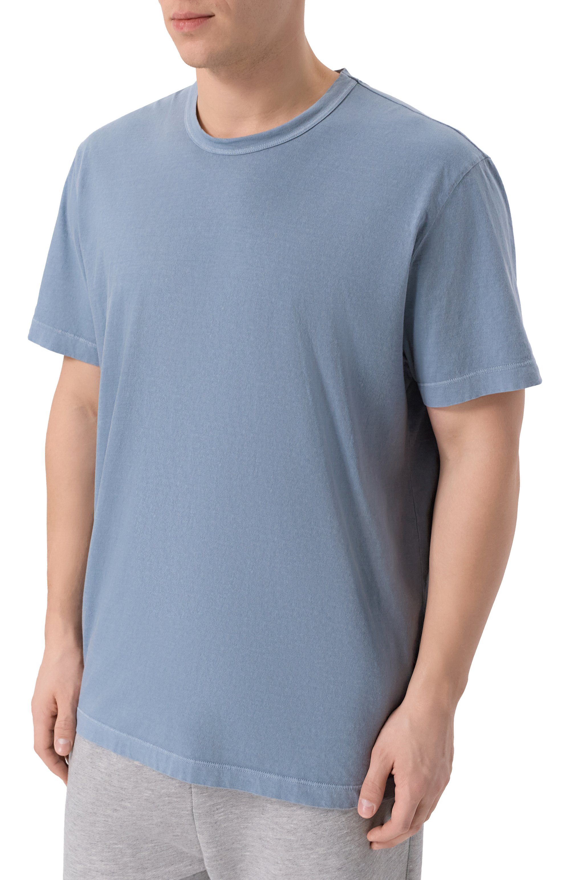 Хлопковая футболка JAMES PERSE голубого цвета по цене 17200 руб., арт. MLJ3311, фото 3 Хлопковая футболка JAMES PERSE, арт. MLJ3311, фото 3