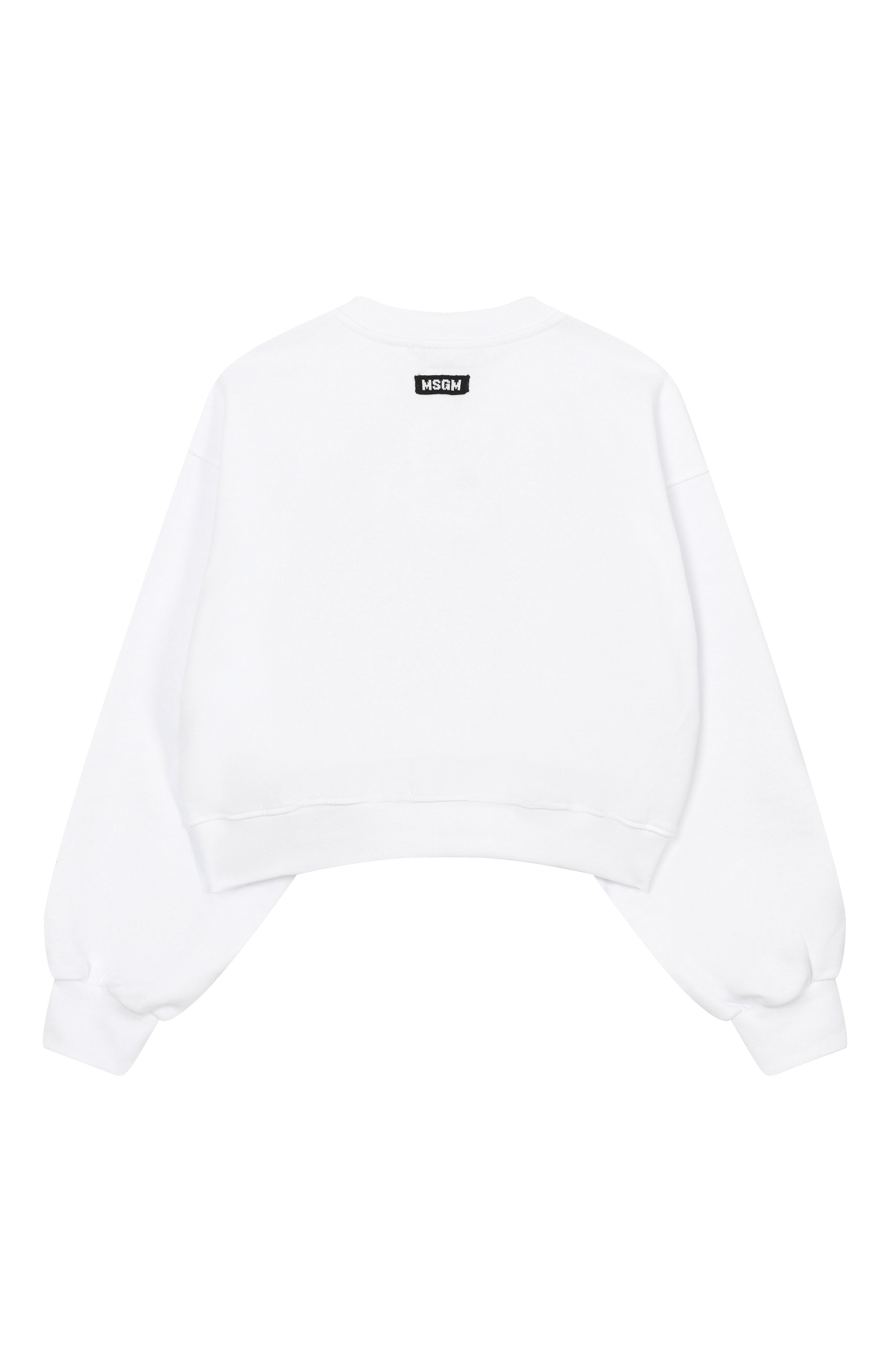 Хлопковый свитшот MSGM KIDS белого цвета по цене 13800 руб., арт. S6MSJGSW079, фото 2 Хлопковый свитшот MSGM KIDS, арт. S6MSJGSW079, фото 2