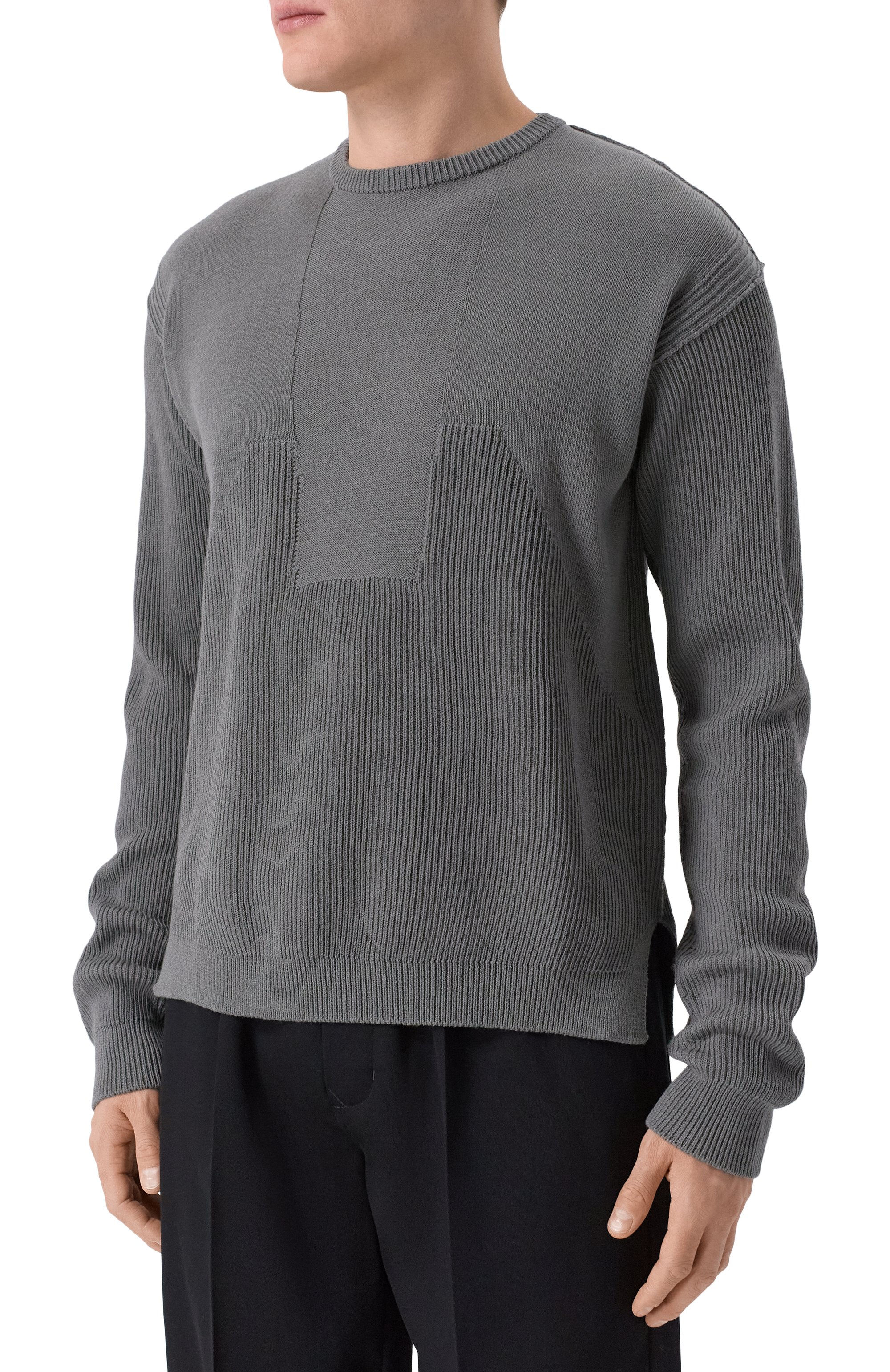 Шерстяной свитер RICK OWENS серого цвета по цене 114000 руб., арт. RU01F2615/KWVH, фото 3 Шерстяной свитер RICK OWENS, арт. RU01F2615/KWVH, фото 3