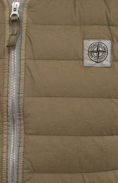 Пуховый жилет STONE ISLAND хаки цвета по цене 59950 руб., арт. 7415G0225, фото 5 Пуховый жилет STONE ISLAND, арт. 7415G0225, фото 5