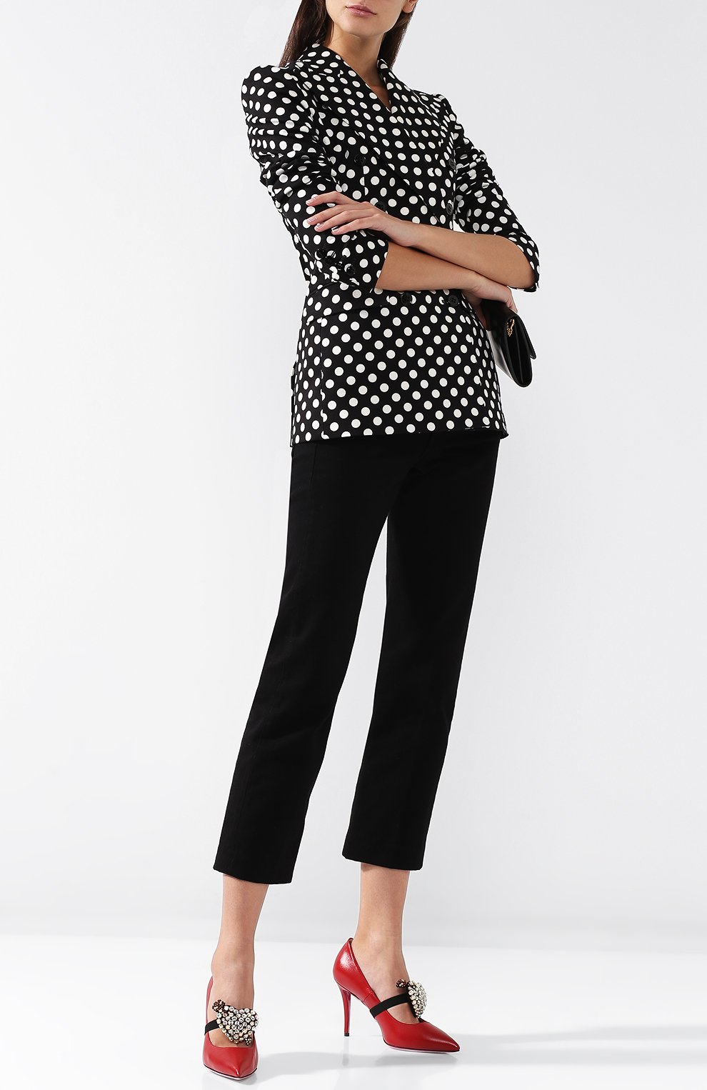 Кожаные туфли с брошью на шпильке GUCCI, арт. 496593/C9D00, фото 2