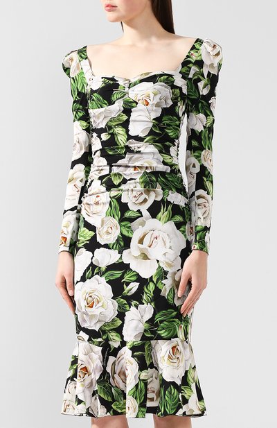 Шелковое платье DOLCE & GABBANA белого цвета по цене 275000 руб., арт. F6G3HT/FSAY6, фото 3 Шелковое платье DOLCE & GABBANA, арт. F6G3HT/FSAY6, фото 3