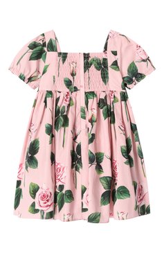 Женский комплект из платья и шорт DOLCE & GABBANA светло-розового цвета, арт. L24DF4/HS5S8 | Фото 3 (Нос: Не проставлено; Материал сплава: Проставлено; Материал внешний: Хлопок; Ростовка одежда: 6 мес | 68 см, 18 мес | 86 см, 12 мес | 80 см, 24 мес | 92 см, 9 мес | 74 см)