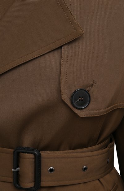 Тренч из вискозы SAINT LAURENT темно-коричневого цвета по цене 289500 руб., арт. 648571/Y3C14, фото 5 Тренч из вискозы SAINT LAURENT, арт. 648571/Y3C14, фото 5