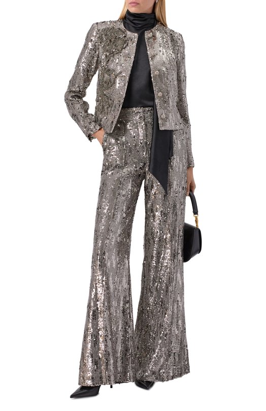 Жакет с отделкой пайетками Elie Saab J0151NP25/PA009 Серебряный  J0151NP25/PA009 Фото 2