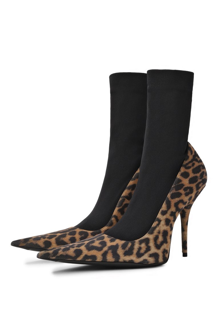 Женские комбинированные ботильоны avenue sock 110 BALENCIAGA леопардового цвета, арт. 810452/WB2P1 | Фото 1 (Материал внешний: Натуральная кожа; Материал внутренний: Натуральная кожа; Каблук высота: Высокий; Подошва: Плоская; Каблук тип: Шпилька; Материал утеплителя: Без утеплителя; Автоматизация ТО: Проставлено; Автоматизация состава: Проставлено)