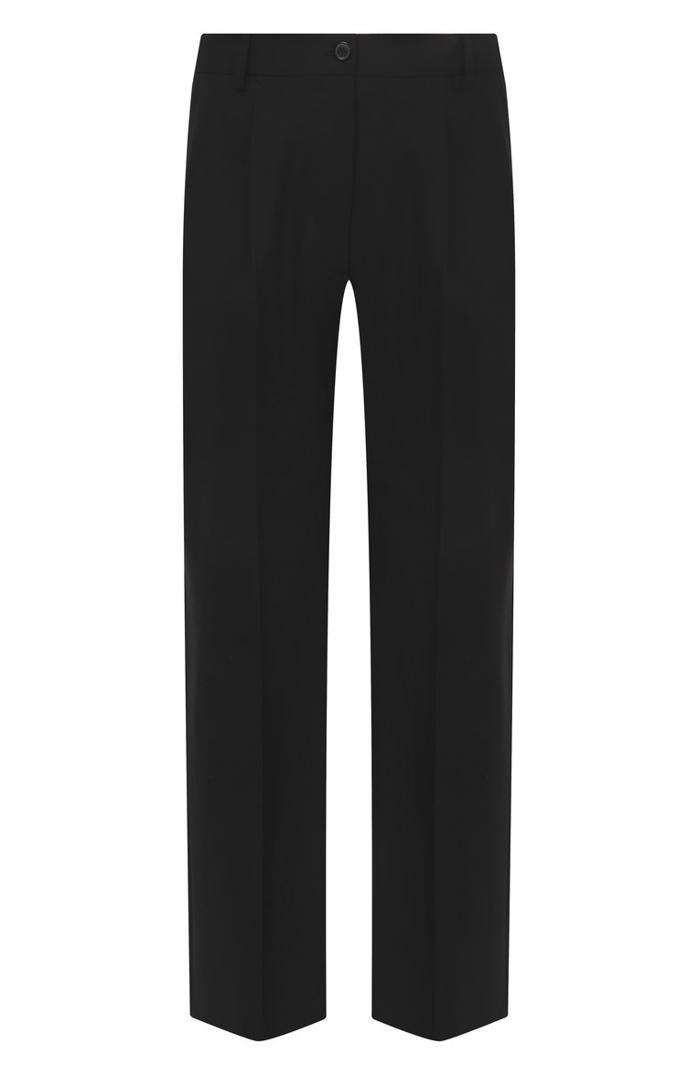 Мужские шерстяные брюки DRIES VAN NOTEN черного цвета, арт. 251-020900-1381 | Фото 1 (Длина (брюки, джинсы): Стандартные; Материал внешний: Шерсть; Случай: Повседневный, Формальный; Стили: Минимализм, Классический; Автоматизация состава: Проставлено; Автоматизация ТО: Проставлено)