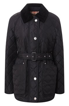 Женская куртка BURBERRY черного цвета, арт. 8071843 | Фото 1 (Длина (верхняя одежда): Короткие; Драгоценные камни: Проставлено; Материал подклада: Синтетический материал; Материал сплава: Проставлено; Рукава: Длинные; Кросс-КТ: Легкие, Куртка; Стили: Кэжуэл; Материал внешний: Синтетический материал)