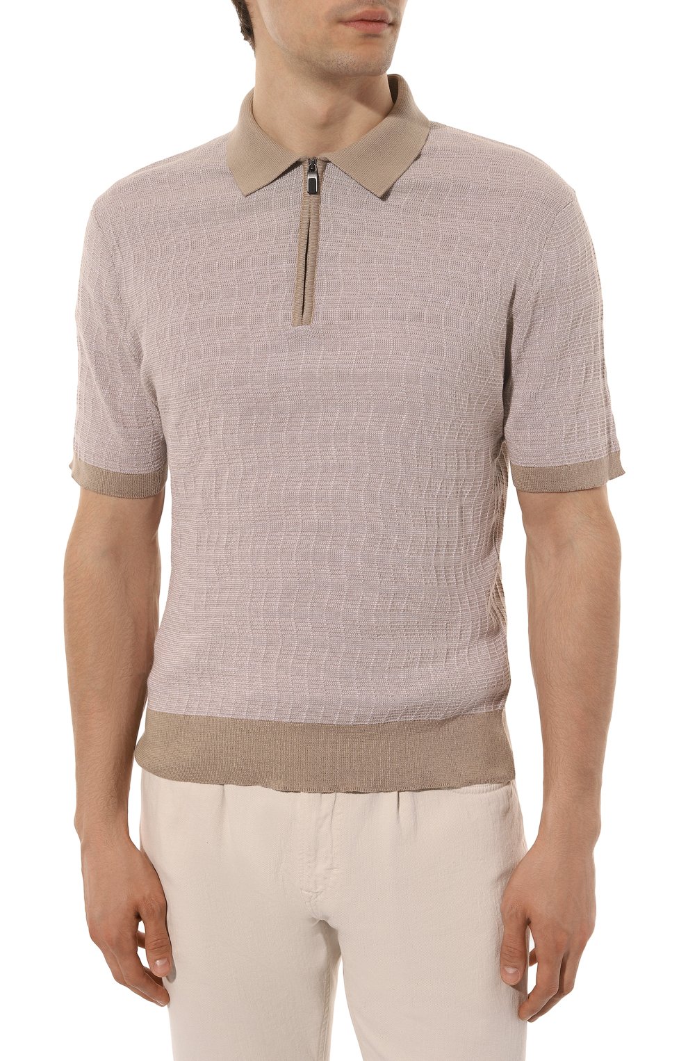 Хлопковое поло CANALI бежевого цвета по цене 49150 руб., арт. C0454/MY01896, фото 3 Хлопковое поло CANALI, арт. C0454/MY01896, фото 3