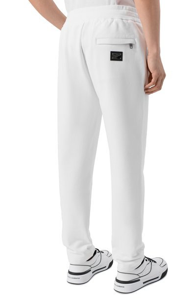 Хлопковые брюки DOLCE & GABBANA белого цвета по цене 78450 руб., арт. GZ12AT/G7P1C, фото 4 Хлопковые брюки DOLCE & GABBANA, арт. GZ12AT/G7P1C, фото 4
