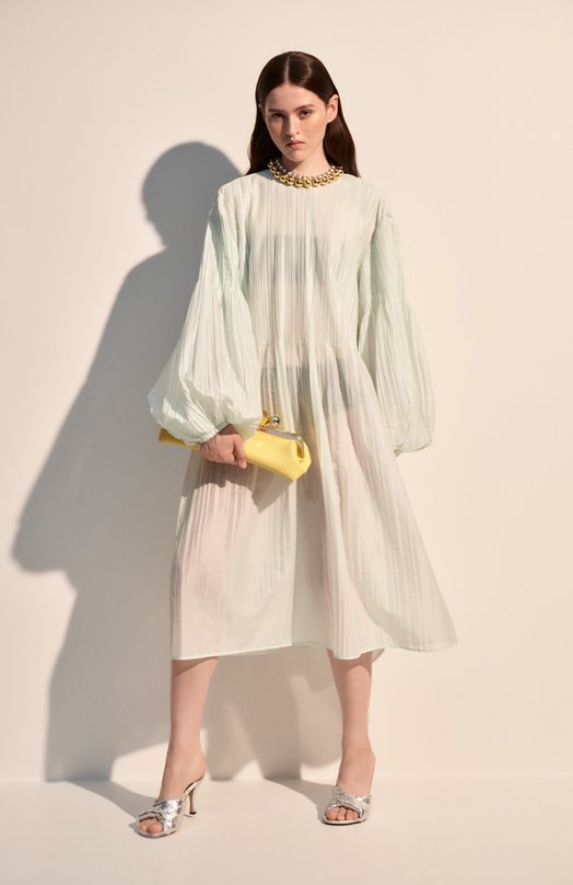 Хлопковое платье Jil Sander J02CT0464-J45014 Зелёный  J02CT0464-J45014 Фото 7