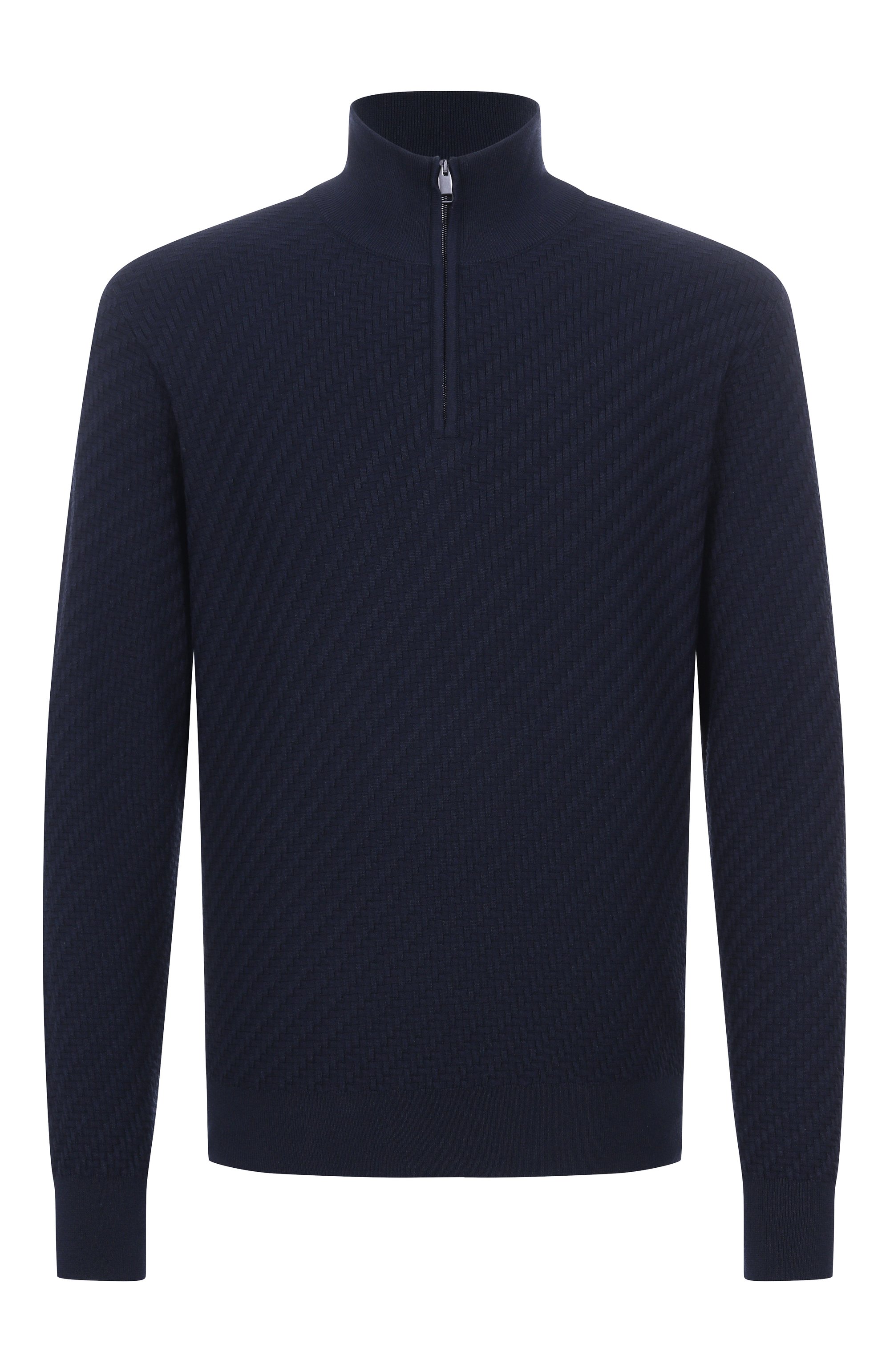 Джемпер из хлопка и шелка BRIONI темно-синего цвета по цене 175500 руб., арт. UMS70L-PAK22, фото 1 Джемпер из хлопка и шелка BRIONI, арт. UMS70L-PAK22, фото 1