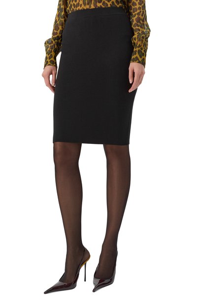 Шерстяная юбка SAINT LAURENT черного цвета по цене 245000 руб., арт. 769384/Y76KD, фото 3 Шерстяная юбка SAINT LAURENT, арт. 769384/Y76KD, фото 3