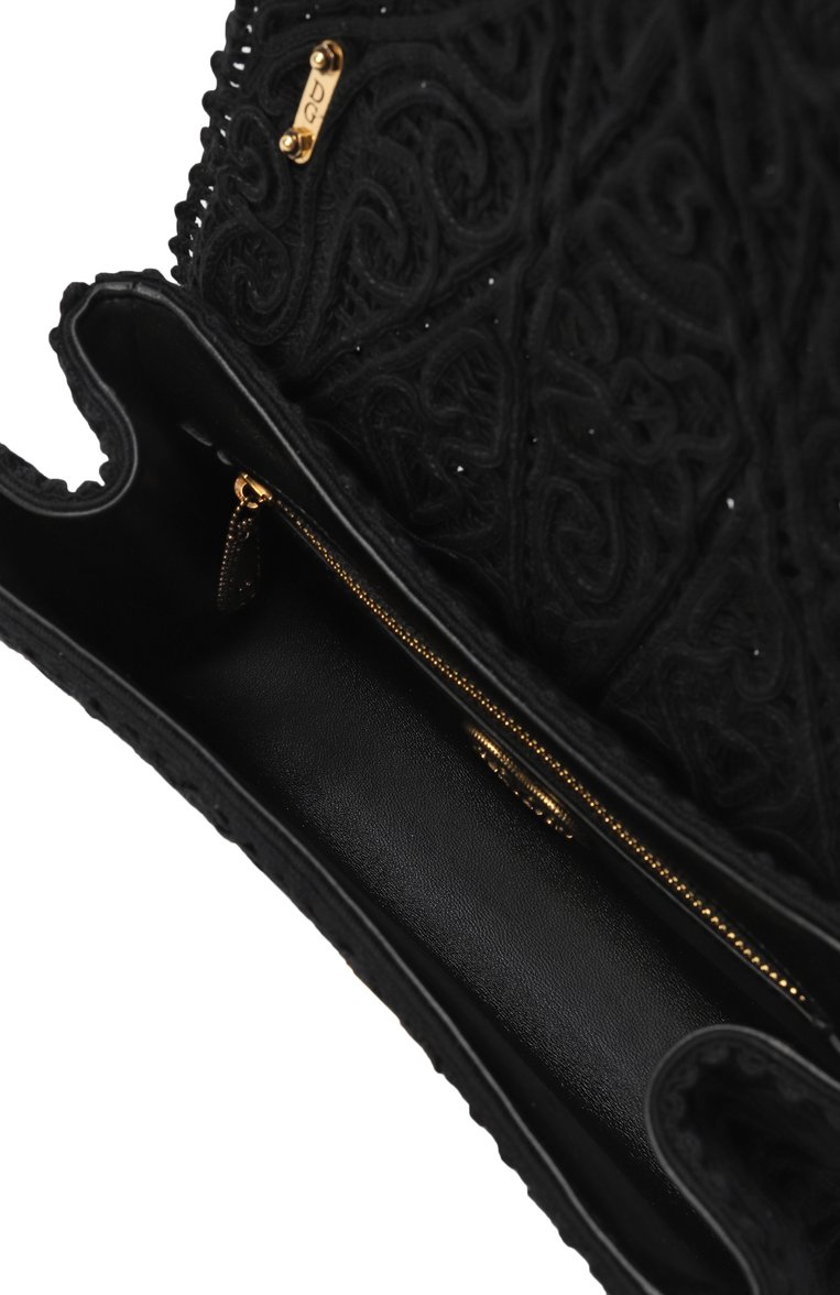 Женская сумка devotion medium DOLCE & GABBANA черного цвета, арт. BB7158/AW717 | Фото 5 (Материал: Текстиль; Размер: medium; Ремень/цепочка: На ремешке; Автоматизация состава: Проставлено; Автоматизация ТО: Проставлено)