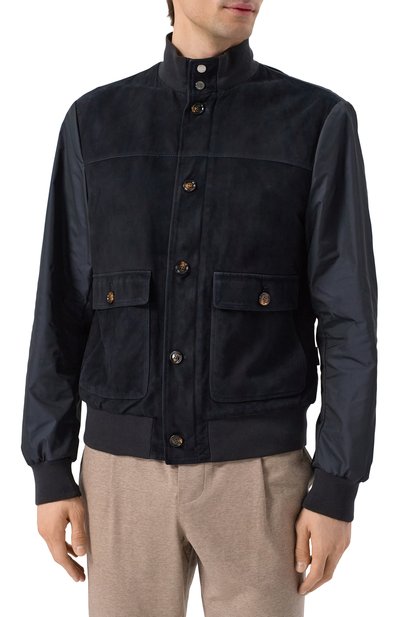 Комбинированный бомбер kant-kmu MOORER темно-синего цвета по цене 250500 руб., арт. KANT-KMU, фото 3 Комбинированный бомбер kant-kmu MOORER, арт. KANT-KMU, фото 3