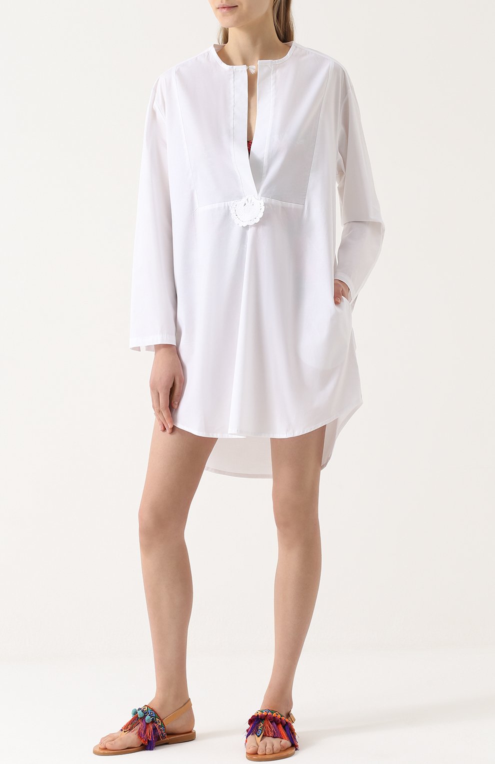 Хлопковая туника свободного кроя с кружевной спинкой LILA EUGENIE, арт. 1708, фото 2