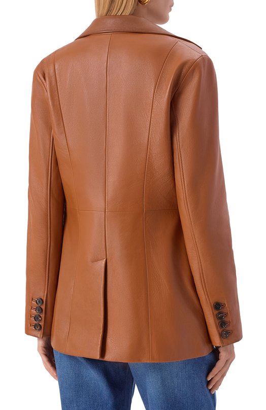 Кожаный жакет Chloé CH25ACV33204 Коричневый  CH25ACV33204 Фото 4