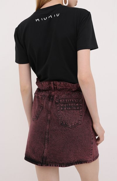 Хлопковая футболка MIU MIU, арт. MJN168-1WAR-F0002, фото 4