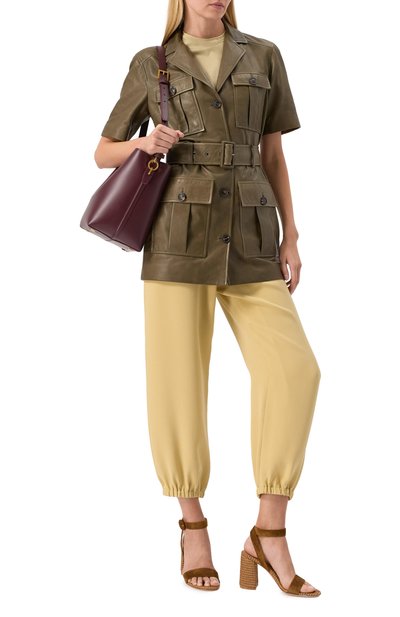 Кожаный жакет MVST хаки цвета по цене 552000 руб., арт. 34406/46-52, фото 2 Кожаный жакет MVST, арт. 34406/46-52, фото 2