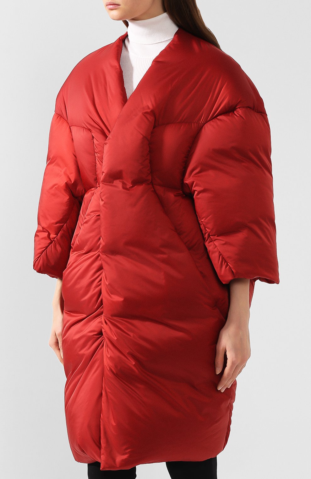 Пуховик RICK OWENS красного цвета по цене 144500 руб., арт. R019F5956/NZD3, фото 3 Пуховик RICK OWENS, арт. R019F5956/NZD3, фото 3