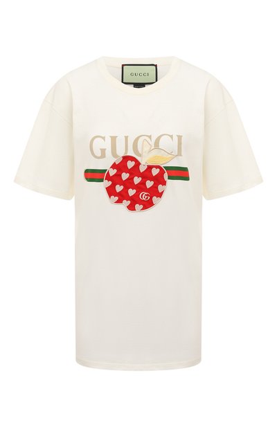 Женская хлопковая футболка GUCCI, арт. 615044 XJDOI