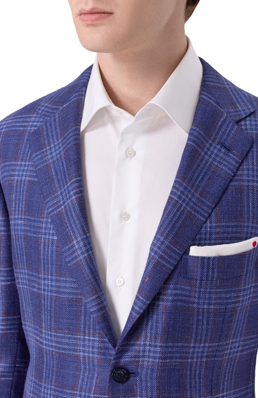 Пиджак из кашемира и шелка Kiton UG81K06T46 Синий  UG81K06T46 Фото 6