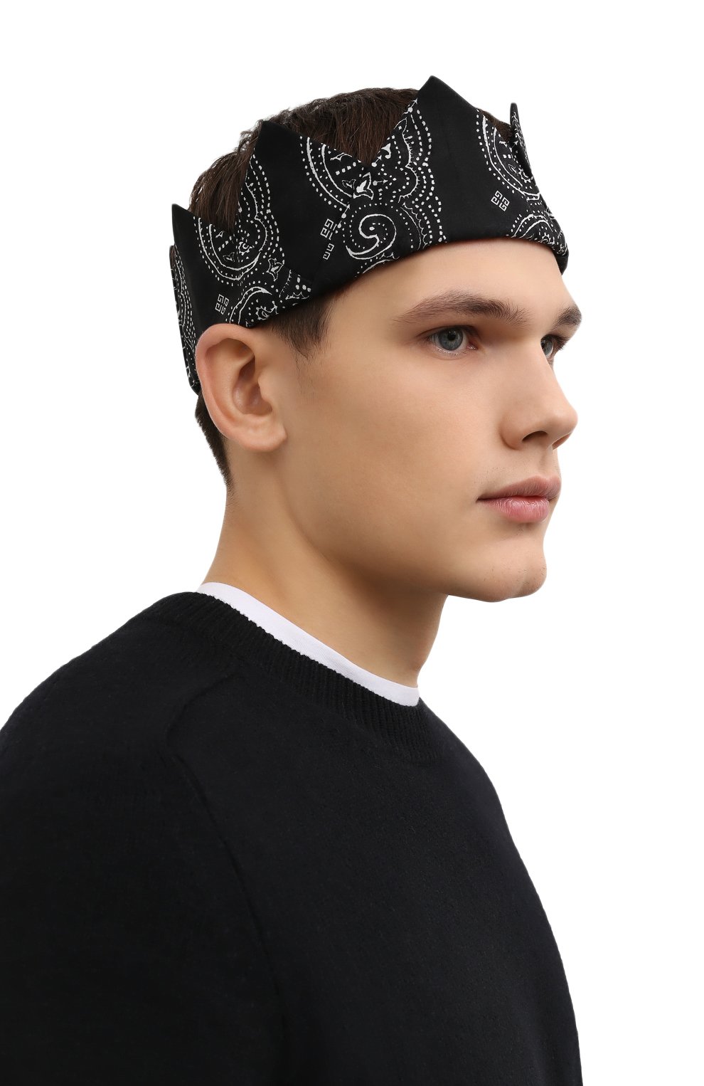 Хлопковая повязка на голову GIVENCHY черного цвета по цене 36650 руб., арт. BPZ03DP0DT, фото 2 Хлопковая повязка на голову GIVENCHY, арт. BPZ03DP0DT, фото 2