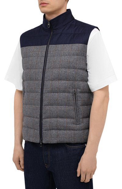 Пуховый жилет из шерсти и шелка LORO PIANA, арт. FAL8134, фото 3
