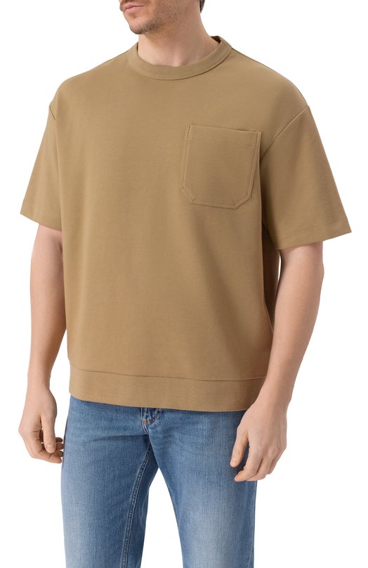 Хлопковая футболка BOSS 50554243 Бежевый  50554243 Фото 3