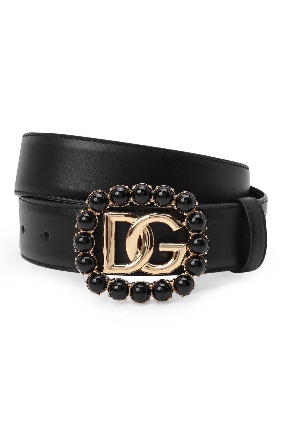 Кожаный ремень DOLCE & GABBANA черного цвета по цене 72150 руб., арт. BE1481/AQ627, фото 1 Кожаный ремень DOLCE & GABBANA, арт. BE1481/AQ627, фото 1