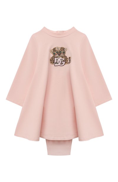 Комплект из платья и шорт DOLCE & GABBANA светло-розового цвета по цене 43050 руб., арт. L2JD7T/G7KT4, фото 1 Комплект из платья и шорт DOLCE & GABBANA, арт. L2JD7T/G7KT4, фото 1