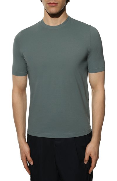 Хлопковая футболка KIRED серо-голубого цвета по цене 16650 руб., арт. WBACI0MW7521022002, фото 3 Хлопковая футболка KIRED, арт. WBACI0MW7521022002, фото 3