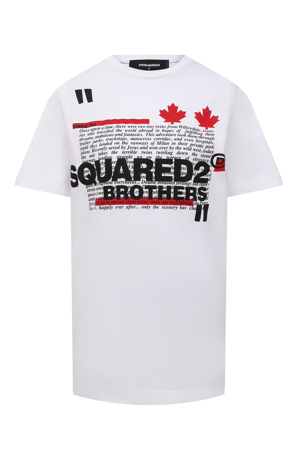 Хлопковая футболка DSQUARED2 белого цвета по цене 19800 руб., арт. S75GD0164/S23009, фото 1 Хлопковая футболка DSQUARED2, арт. S75GD0164/S23009, фото 1