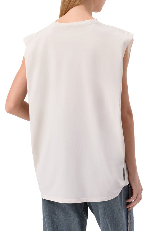 Хлопковая футболка Maison Margiela S51NL0053/S24575 Кремовый  S51NL0053/S24575 Фото 4