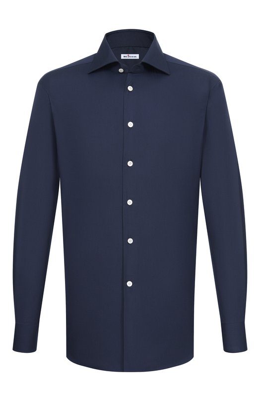 Хлопковая сорочка Kiton UCCH0943204_UCCH0943206 Синий UCCH0943204_UCCH0943206
