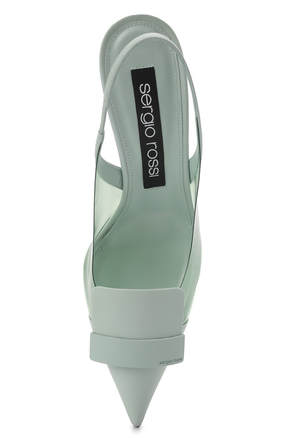 Комбинированные туфли SERGIO ROSSI мятного цвета по цене 87550 руб., арт. A98740-MFI503, фото 6 Комбинированные туфли SERGIO ROSSI, арт. A98740-MFI503, фото 6