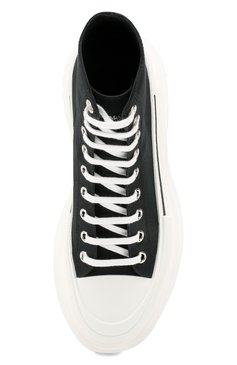 Мужские текстильные ботинки tread slick ALEXANDER MCQUEEN черно-белого цвета, арт. 604254/W4L32 | Фото 5 (Материал внешний: Текстиль; Мужское Кросс-КТ: Ботинки-обувь; Материал внутренний: Натуральная кожа; Материал сплава: Проставлено; Материал утеплителя: Без утеплителя; Подошва: Массивная; Драгоценные камни: Проставлено)