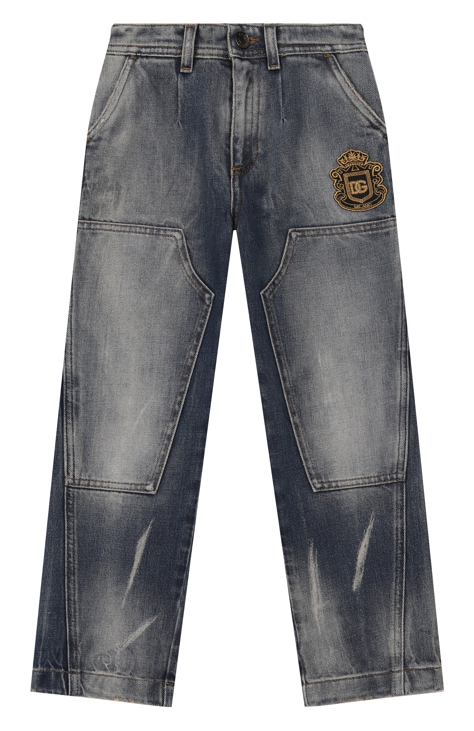 Джинсы DOLCE & GABBANA темно-синего цвета по цене 71950 руб., арт. L45P25/LDD74, фото 1 Джинсы DOLCE & GABBANA, арт. L45P25/LDD74, фото 1