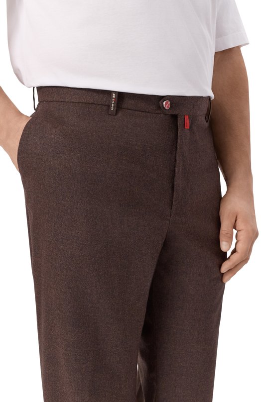 Шерстяные брюки Kiton UFPPERK0124G07 Коричневый  UFPPERK0124G07 Фото 5