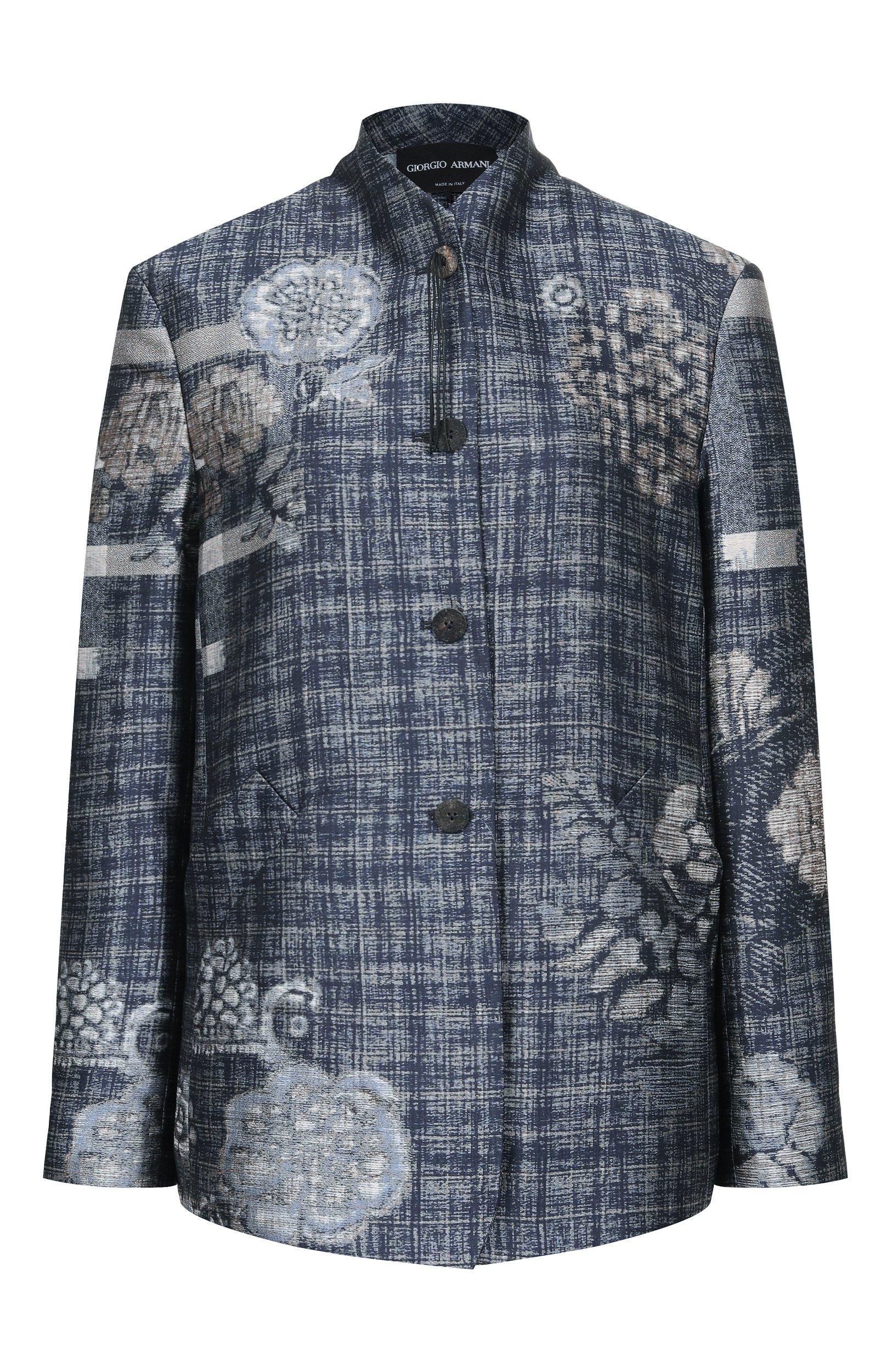 Жакет GIORGIO ARMANI синего цвета по цене 644500 руб., арт. GW003467/TE22828, фото 1 Жакет GIORGIO ARMANI, арт. GW003467/TE22828, фото 1