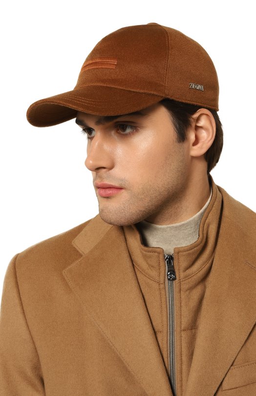 Кашемировая бейсболка Zegna B8D/E7I09HA8 Коричневый  B8D/E7I09HA8 Фото 2