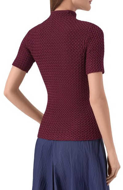 Пуловер из вискозы GIORGIO ARMANI бордового цвета по цене 158000 руб., арт. GW003917/AF28697, фото 4 Пуловер из вискозы GIORGIO ARMANI, арт. GW003917/AF28697, фото 4