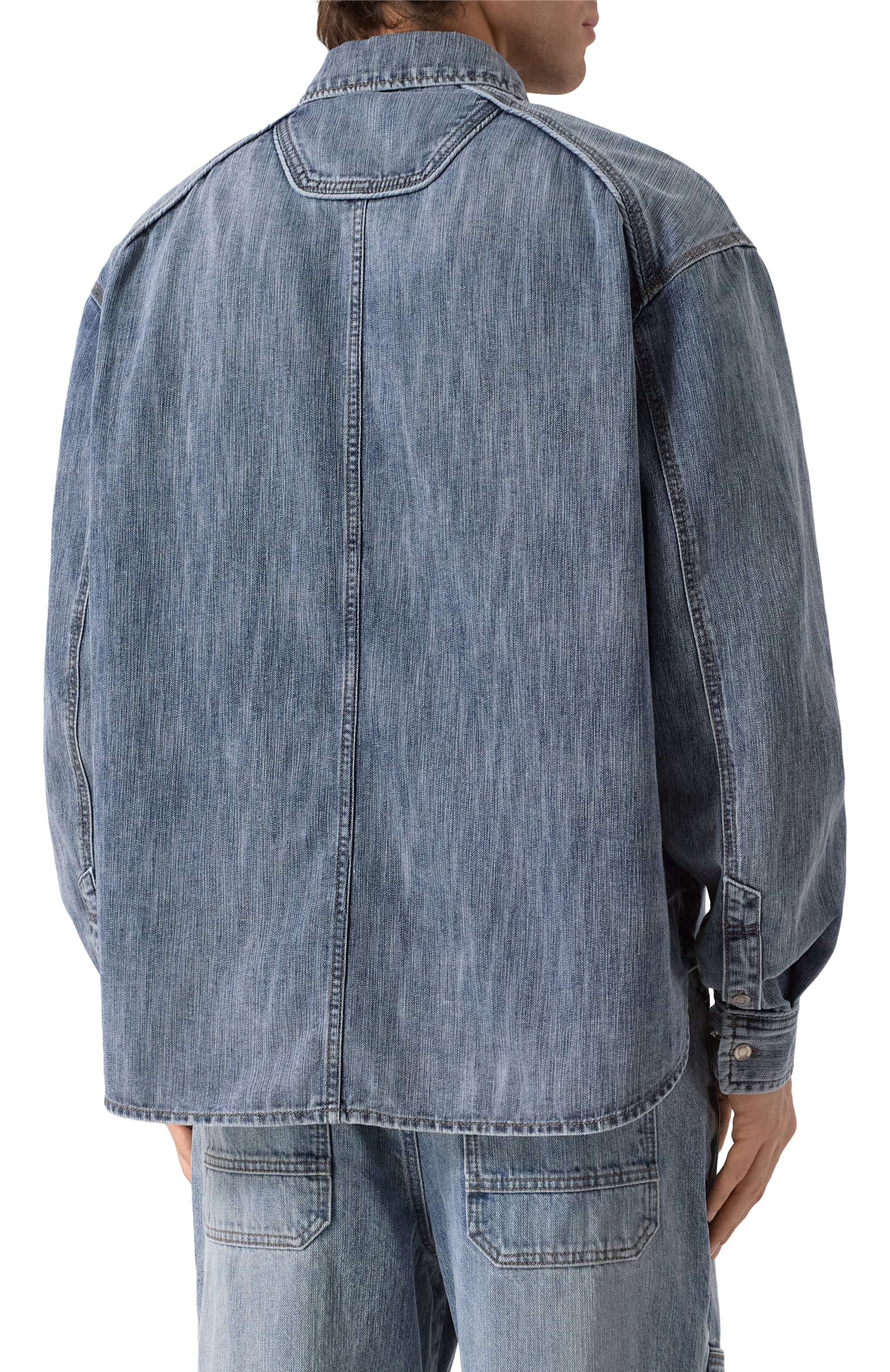 Джинсовая рубашка JUUN.J синего цвета по цене 65200 руб., арт. JC5264P5DP, фото 4 Джинсовая рубашка JUUN.J, арт. JC5264P5DP, фото 4