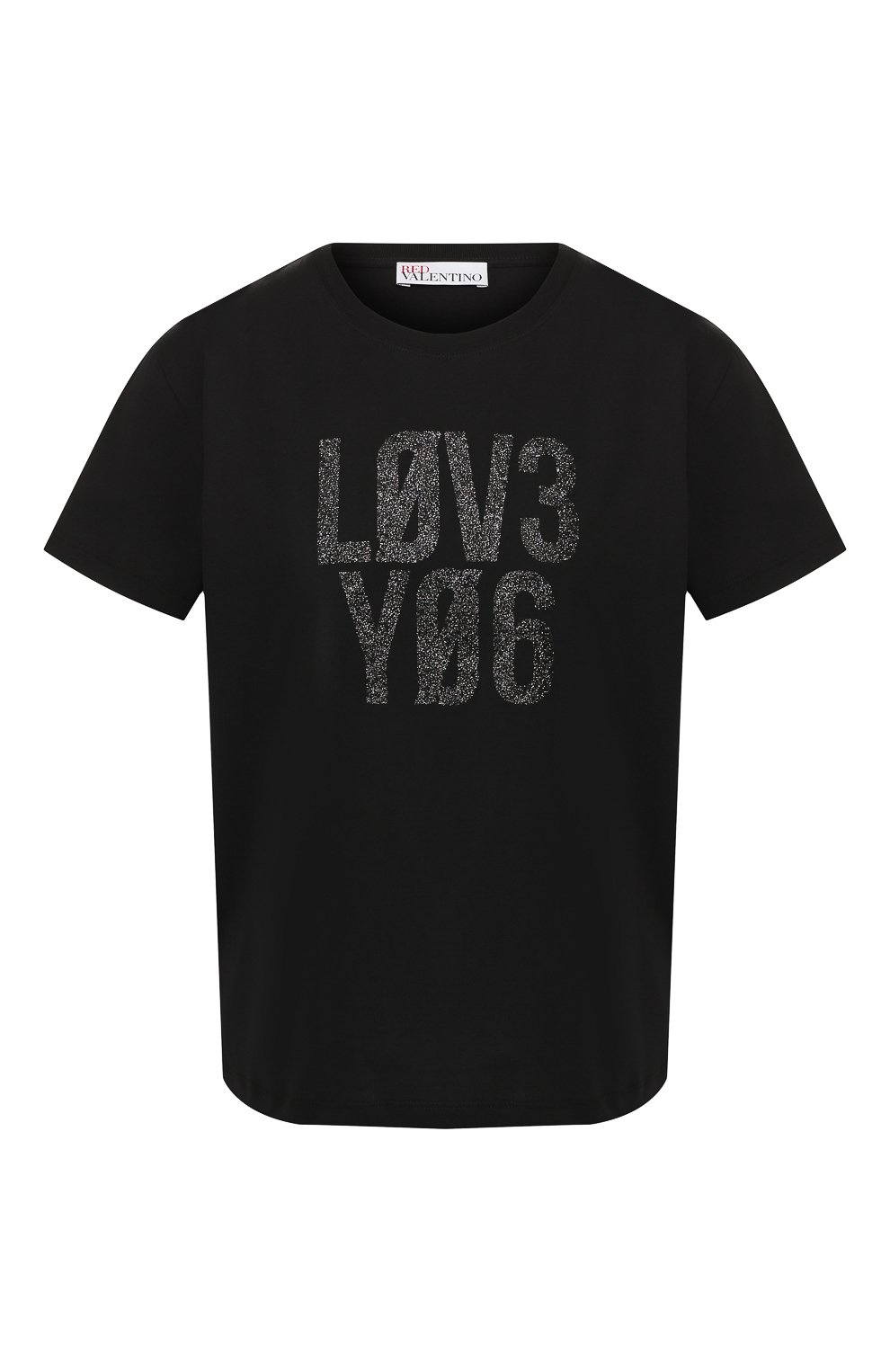 Хлопковая футболка REDVALENTINO черного цвета по цене 13200 руб., арт. SR3MG01S/4DJ, фото 1 Хлопковая футболка REDVALENTINO, арт. SR3MG01S/4DJ, фото 1