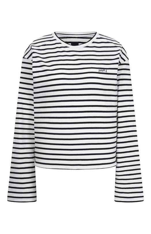 Хлопковый лонгслив Juun.J JW6241W01 Чёрно-белый JW6241W01